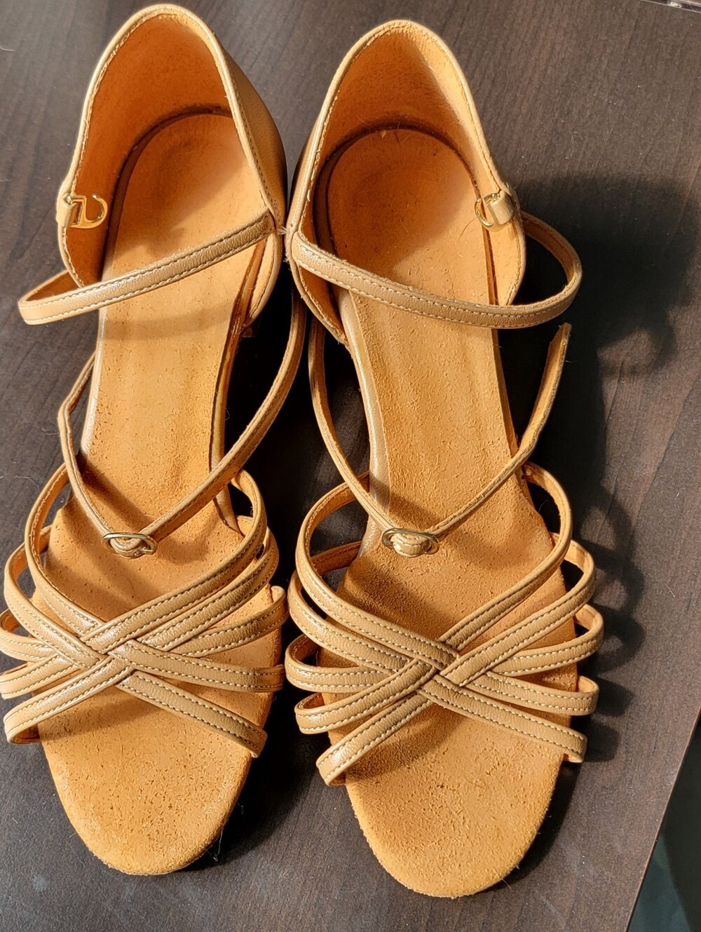 Supadance leather dance shoes with suede bottom. UK 4.5. US 6.5 but fits larger.
